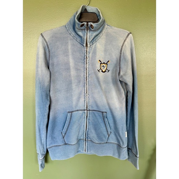 Horseware Tops - Horseware Polo Womens Full Zip Sweatshirt Blue Acid Wash Crest Logo Size Small